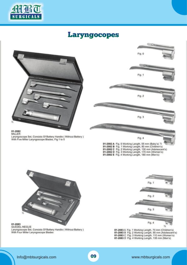 Miller & Guedel-Negus Laryngoscope Sets – Complete Intubation Solutions