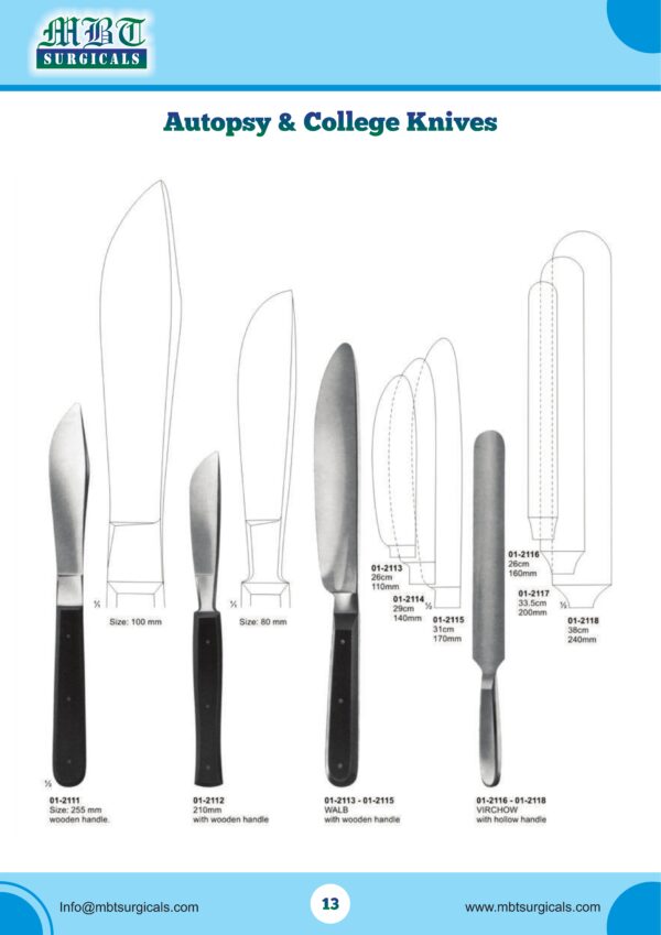 Durable Autopsy and College Knives – WALB & VIRCHOW Series