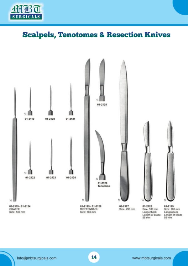 Precision Scalpels & Resection Knives – Graefe, Tenotome & Langenbeck