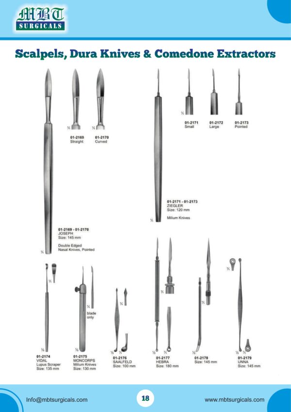 Scalpels and Comedone Extractors – Professional Surgical & Dermatology Set