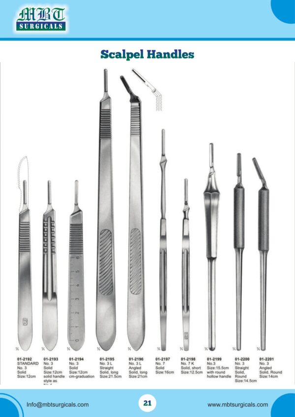 Surgical Scalpel Handles – Solid, Graduated, and Angled for Precision