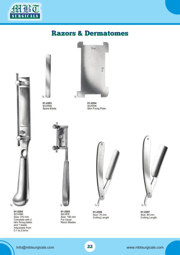 Premium Surgical Dermatomes and Razors – Adjustable Skin Blades & Shaving Tools