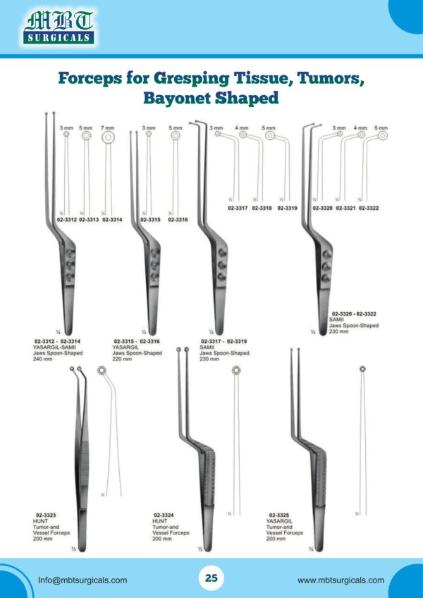 Bayonet Tissue Grasping Forceps – Surgical Tools for Tumor and Vessel Handling