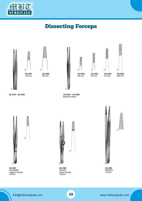 Dissecting Forceps – Swedish Pattern & Bonney Tissue Forceps