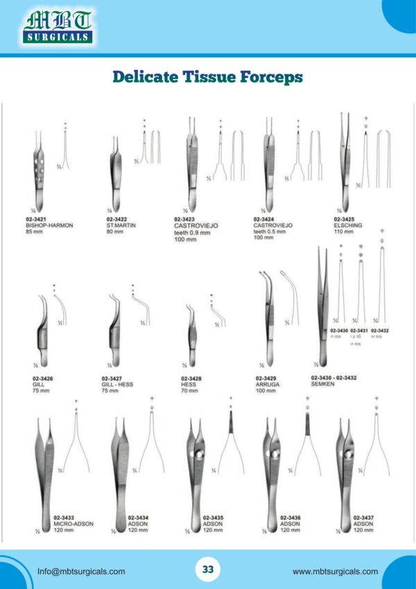 BISHOP-HARMON Tissue Forceps – 85mm | Delicate Surgical Tool