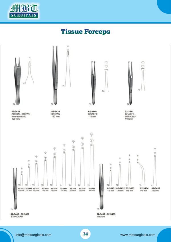 ADSON-BROWN Tissue Forceps – 120mm | Non-Traumatic Surgical Tool