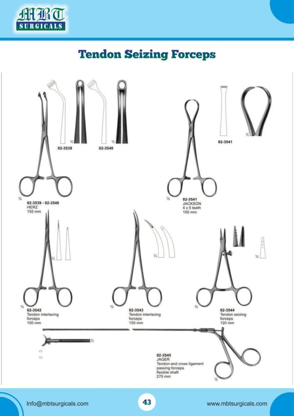 HERZ Tendon Seizing Forceps – 155mm | Surgical Precision Tool