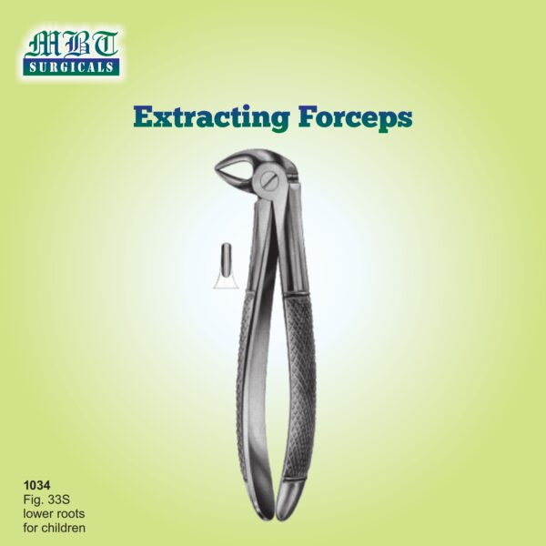 Safe Pediatric Extracting Forceps for Children | Fig. 33S Lower Roots