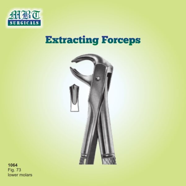 Durable Extracting Forceps Fig 73 – Secure Lower Molar Removal