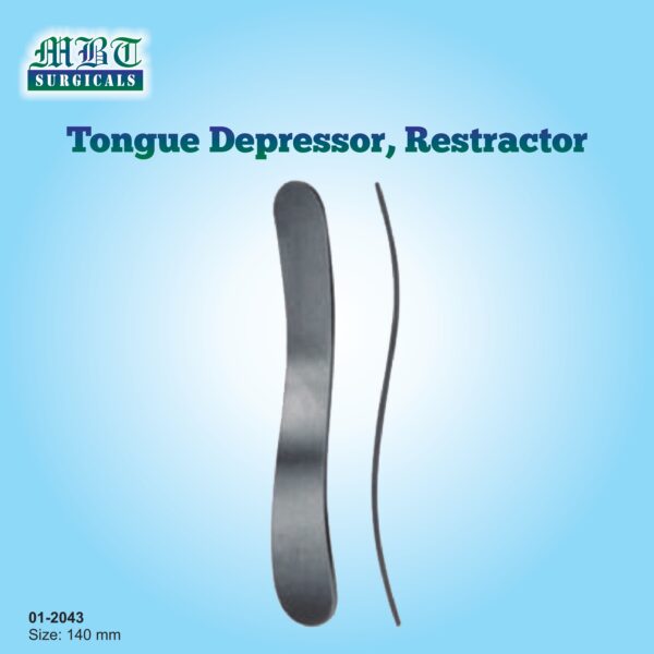 Tongue Depressor Retractor 140mm – Smooth, Curved Surgical Tool