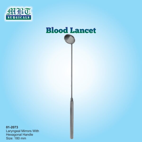 Laryngeal Mirror – 180mm Hexagonal Handle ENT Diagnostic Tool