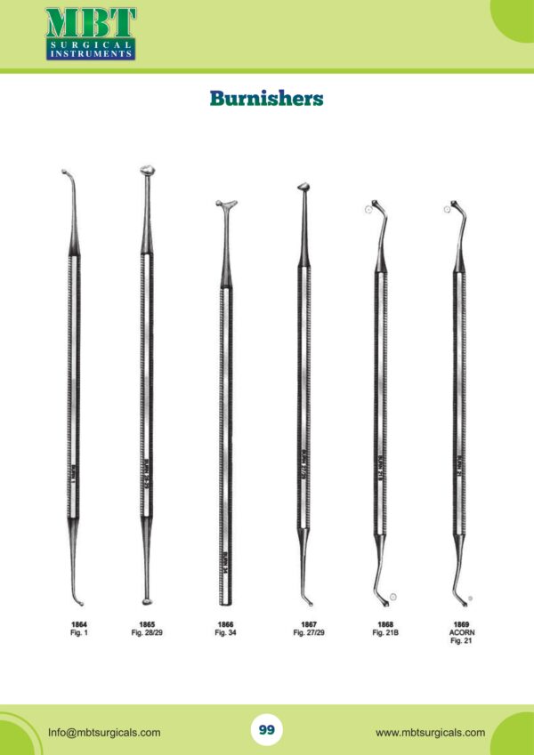 Dental Burnishers Set – Acorn, Ball & T-Ball Fig. 1–34