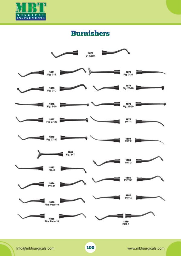 Professional Dental Burnishers – PKT, Acorn & Pitts Pedo Types
