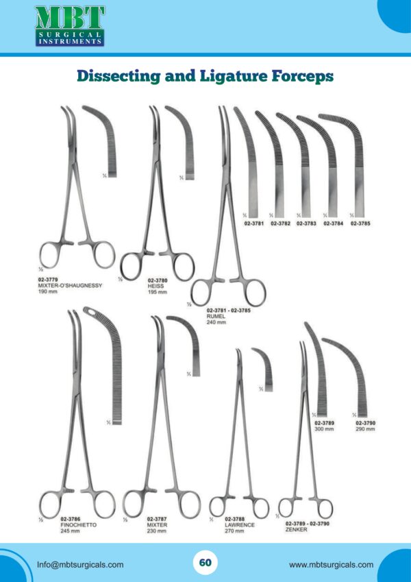 Mixter-O'Shaugnessy Forceps 190mm – Curved Ligature Clamp for Deep Dissection