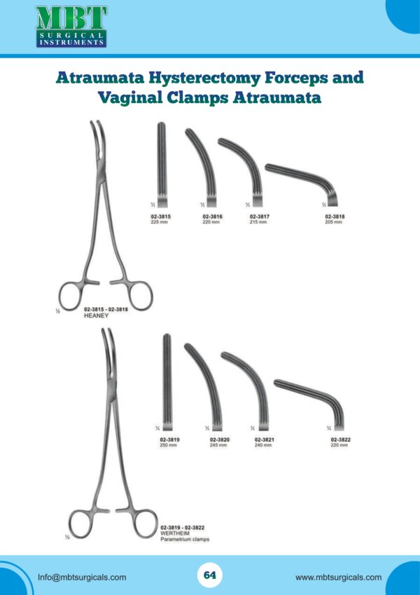 Heaney Atraumata Hysterectomy Forceps – 225mm OB/GYN Surgical Clamp