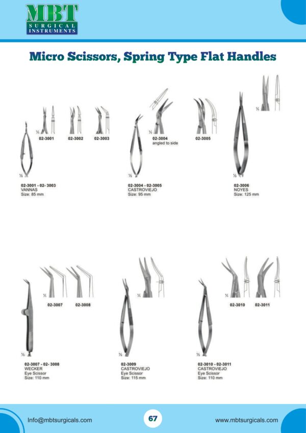 Vannas Micro Scissors – 85mm Spring Action Surgical Scissors