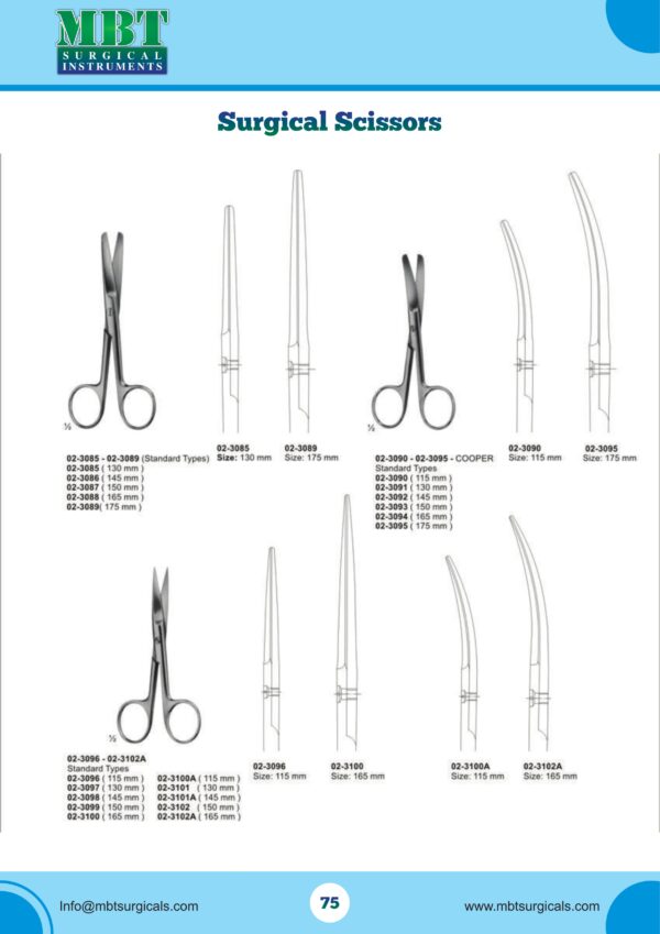 Cooper Surgical Scissors – Straight & Curved Blades in Multiple Sizes