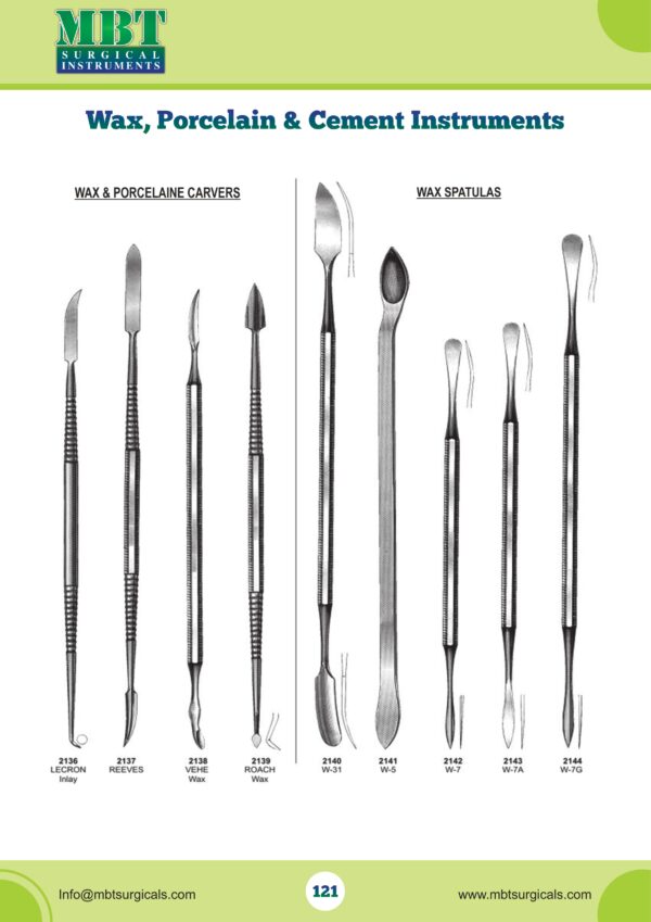 Wax, Porcelain & Cement Instruments