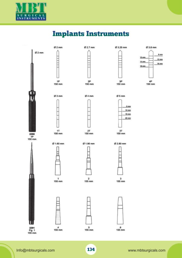Depth Marking Implant Driver & Pin Set – 15 Pc Implants Instruments Series