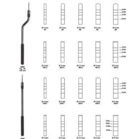 Curved & Straight Depth Marking Implant Driver & Pin Set – 22 Pc Implants Instruments Series