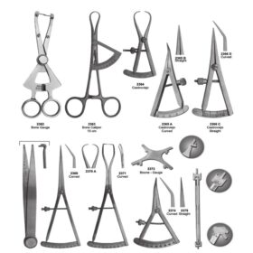 Bone Gauges & Precision Measuring Instruments – 16-Piece Surgical Set