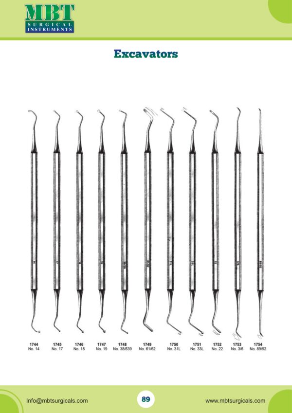Excavators – Double-Ended Dental Hand Instruments