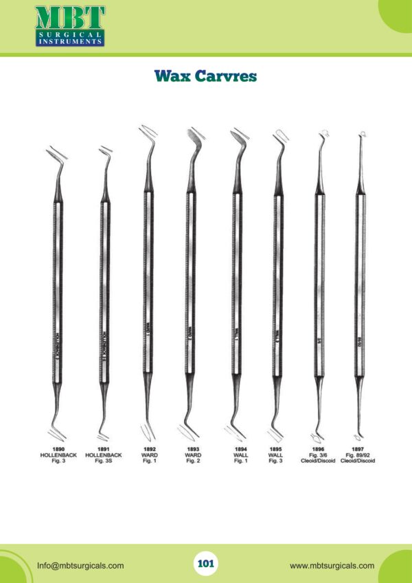 Wax Carvers – Hollenback, Ward, Wall, Cleoid/Discoid Types