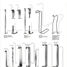 Baby-Senn-Miller, Senn-Miller, Collin-Hartmann, Sternberg, Luer, Rose, Baby-Roux, Parker, Crile, Farabeuf & Collin Retractors – 15-Piece Retractor Collection
