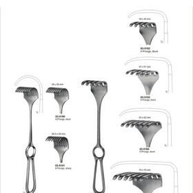 Koerte & Israel Multi-Prong Bone Retractors Set – 4-Prong to 8-Prong Variants – Frame-Handle Retractors Series