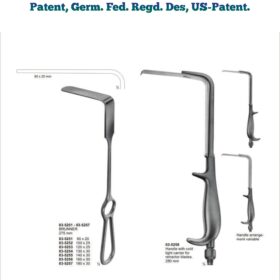 Brunner Fistula Retractors – 6-Piece Set, Ring-Handle, L-Shaped Blades