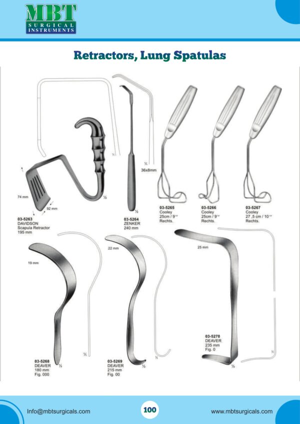 Premium Surgical Retractors & Lung Spatulas – Deaver, Cooley, Davidson