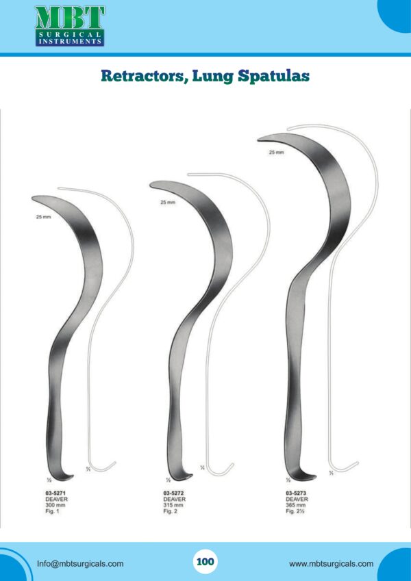 Extended-Length Deaver Retractors for Deep Tissue Access