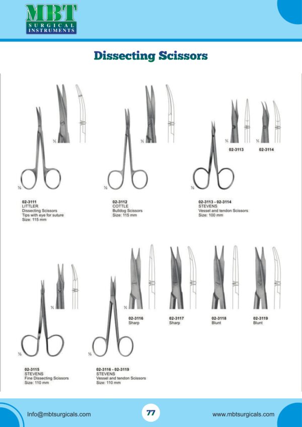 Dissecting Scissors - Kilner, Jameson, Toennis & More | Surgical Precision Tools