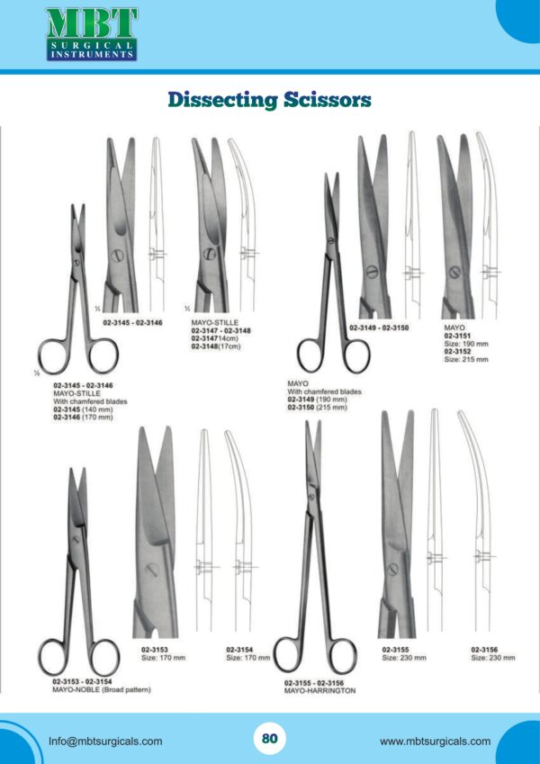 Dissecting Scissors Lexer Mayo – Surgical Precision Tools | 150mm–210mm