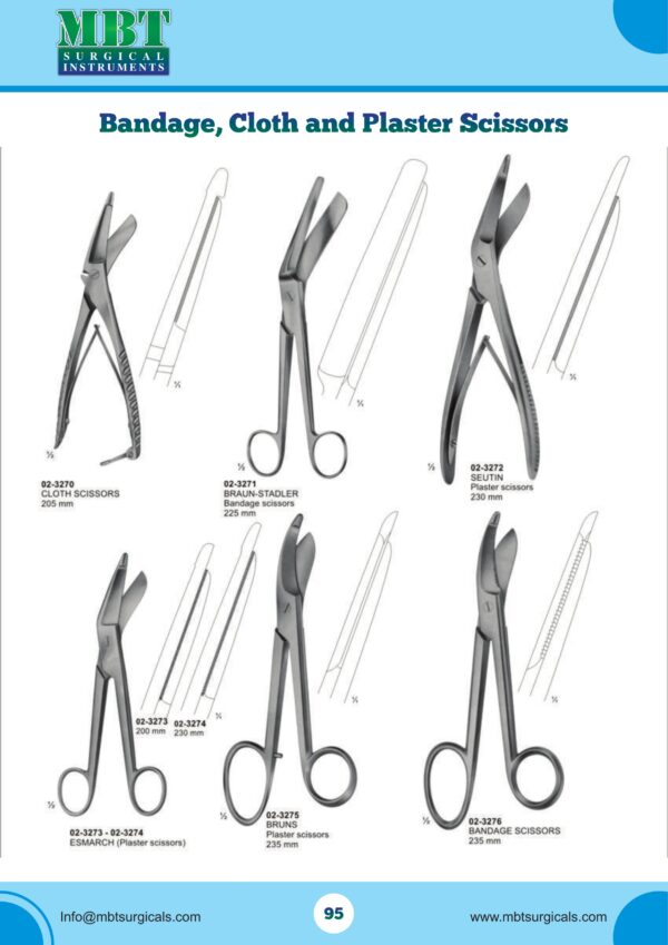 Bandage, Cloth & Plaster Scissors Set – 7 Pc Heavy-Duty Medical Cutting Series