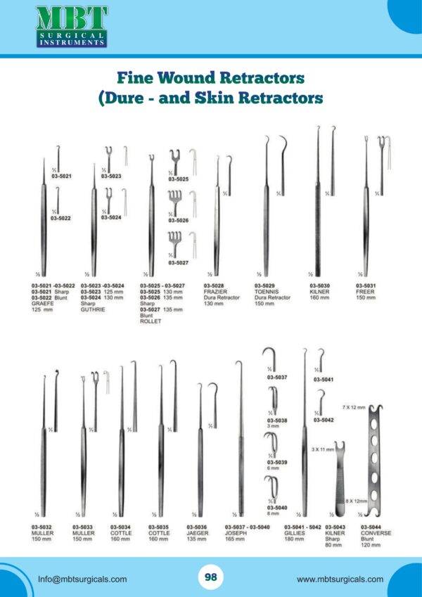 Fine Wound Retractor Set – 24 Pc Dura & Skin Surgical Series